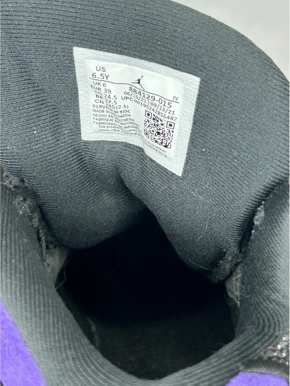 Nike Air Jordan 13 Retro (GS) Court Purple Black 884129-015 Size 6.5Y